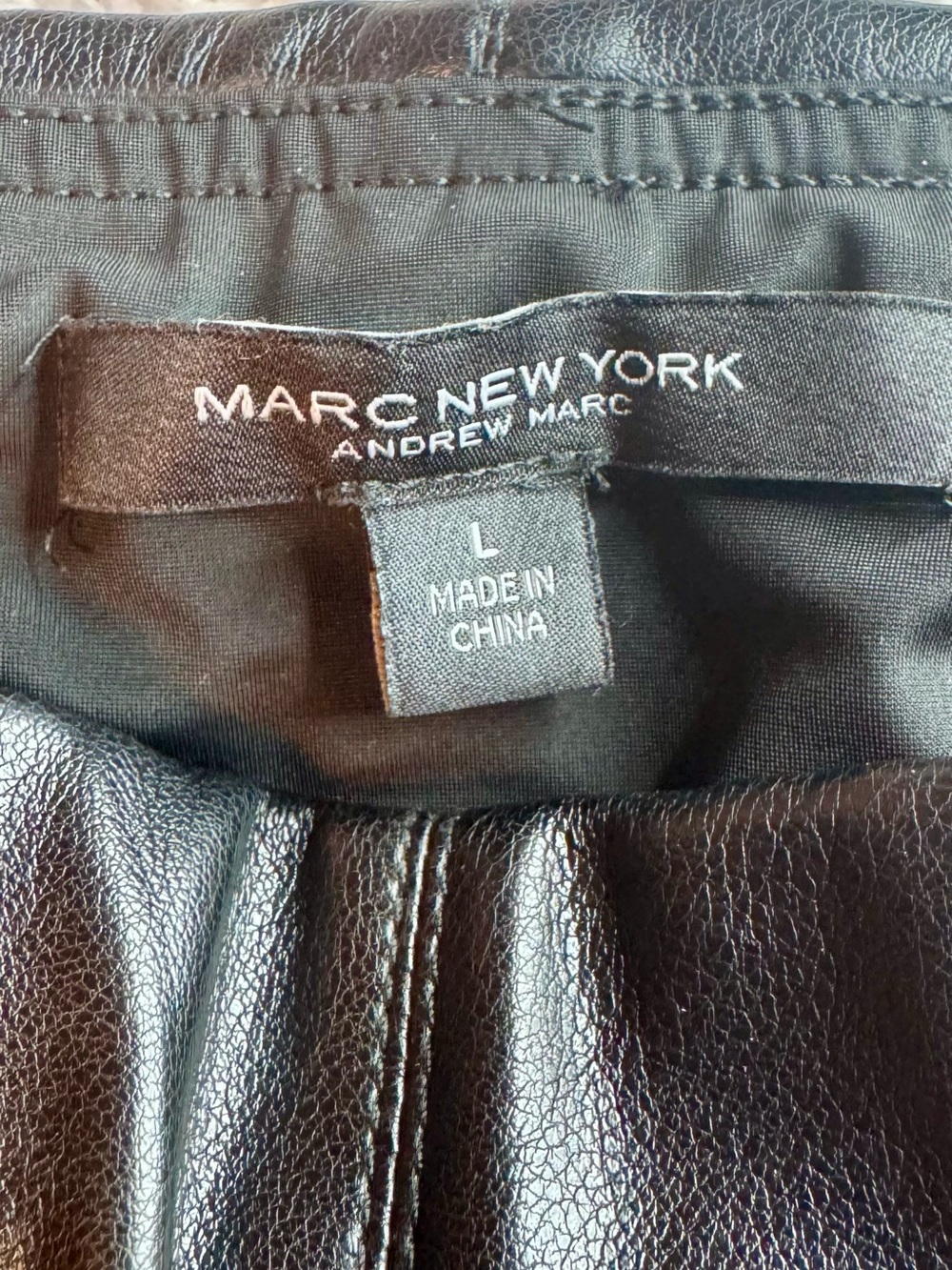 Marc New York Black Faux Leather Leggings - Large